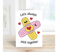 60 Second Makeover Limited Let's Always Stick Together Card Valentine's Day Anniversary Card for Boyfriend Girlfriend Husband Wife Funny Pun Greeting Card