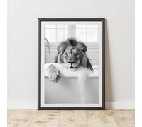 60 Second Makeover Limited Lion In The Bath Animal Print A3 Size