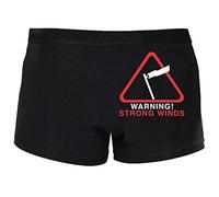 60 Second Makeover Limited Mens Black Funny Boxers Warning Strong Winds Fart Trump Shorts Boxers