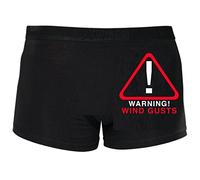 60 Second Makeover Limited Mens Black Funny Boxers Warning Wind Gusts Fart Trump Shorts Boxers