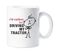 60 Second Makeover Limited Mens I'd Rather Be Driving My Tractor Mug Farming Christmas Gifts for Farmers Presents for Farmers 11oz Coffee Cup Microwave Safe Dishwasher Safe