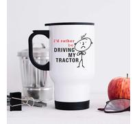 60 Second Makeover Limited Mens I'd Rather Be Driving My Tractor Stainless Steel Travel Mug with Lid Flask for Hot Drink Coffee Cup Travel Mug Thermal Cup Farming Gifts Tractors