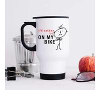 60 Second Makeover Limited Mens I'd Rather Be On My Bike Metal Stainless Steel Travel Mug Cycling Gifts for Men Cyclist Flask Bike Accessories Fathers Day Friend Gift Cup