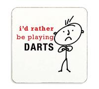 60 Second Makeover Limited Mens I'd Rather Be Playing Darts Coaster Cork Back Husband