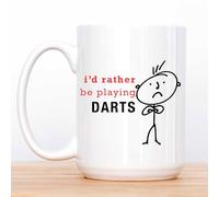 60 Second Makeover Limited Mens I'd Rather Be Playing Darts Man Mug Big Mug 15oz Dad Fathers Day Christmas Uncle Present
