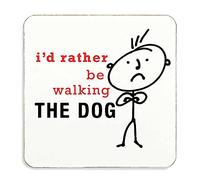 60 Second Makeover Limited Men's I'd Rather Be Walking The Dog Coaster Cork Backed Fathers Day Husband Dad Uncle Grandpa