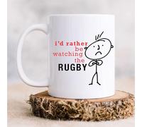 60 Second Makeover Limited Mens I'd Rather Be Watching The Rugby Mug Present Dad Boyfriend Man Gift Mens Rugby Gifts 11oz Ceramic Coffee Cup Dishwasher Safe Microwave Safe