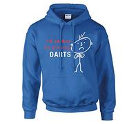 60 Second Makeover Limited Mens I'd Rather Playing Darts Hoodie Royal Blue Hoody Jumper Top Present Valentines Birthday Christmas Friend Husband Da Size - M