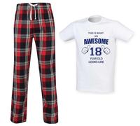 60 Second Makeover Limited Mens This Is What An Awesome 18 Year Old Looks Like Tartan Pyjama Set Red
