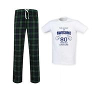 60 Second Makeover Limited Mens This Is What An Awesome 80 Year Old Looks Like Tartan Pyjama Set Green