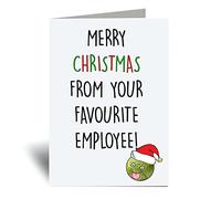 60 Second Makeover Limited Merry Christmas From Your Favourite Employee Card Funny Work Boss