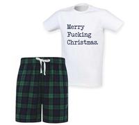 60 Second Makeover Limited Merry Fucking Christmas Tartan Short Mens Pyjamas Set Funny Christmas Pajamas Matching Pjs For Couples Xmas Pjs Pyjamas For Men Pjamas Green Small