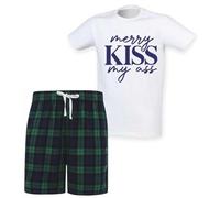 60 Second Makeover Limited Merry Kiss My Ass Tartan Short Mens Pyjamas Set Mens Christmas Pyjamas Christmas Pajamas Christmas+pajamas Adult Xmas Pjs Pijamas Pjamas Green Medium