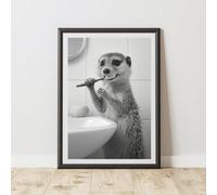 60 Second Makeover Limited Mongoose Brushing Teeth Animal Print A3 Size