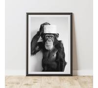60 Second Makeover Limited Monkey Toilet Roll Quirky Animal Print Bathroom Accessories Wall Art Posters Pictures For Bathroom Walls Home Accessories Home Decoration Funny Humorous No Frame - A4