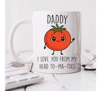 60 Second Makeover Limited Mug Daddy I Love You from My Head to-ma-Toes Cute Tomato Theme Gift for Dad, Father's Day Gift, Gardening Mug