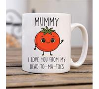 60 Second Makeover Limited Mug Mummy I Love You from My Head to-ma-Toes Cute Tomato Theme Design Mug, Unique Present, Gift for Mummy
