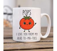 60 Second Makeover Limited Mug Pops I Love You from My Head to-ma-Toes Cute Tomato Theme Gift for Pops, Gardening Mug