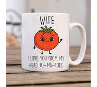 60 Second Makeover Limited Mug Wife I Love You from My Head to-ma-Toes Cute Tomato Theme Design Mug, Unique Present, Gift for Wife