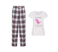 60 Second Makeover Limited Nannyasaurus Awesome Nanny Dinosaur Pyjamas For Women Pjs Gifts For Nanny Birthday Gifts Presents For Nan Womens Pyjamas Set Pajamas Size - S Pink