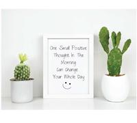 60 Second Makeover Limited One Small Positive Thought Can Change Your Whole Day Inspirational Quote in White Frame