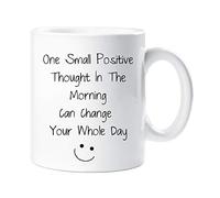 60 Second Makeover Limited One Small Positive Thought in The Morning Inspirational Mug Self Care Gifts for Women Coffee Cup Mindfulness Gifts Positive Affirmation Emotional Support You Got This