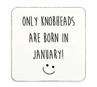60 Second Makeover Limited Only Knob Heads Are Born In January : ). Coaster Gift Idea, Cork Back