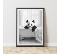 60 Second Makeover Limited Panda In The Bath Quirky Animal Print Bathroom Accessories Wall Art Posters Pictures For Bathroom Walls Home Accessories Home Decoration Funny Humorous No Frame - A3