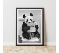60 Second Makeover Limited Panda On The Toilet Animal Print A3 Size