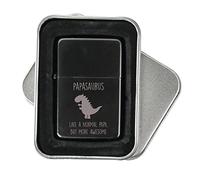 60 Second Makeover Limited Papa Black Flip Lighter Papasaurus Like A Normal Papa But More Awesome Engraved Funny Gift Present