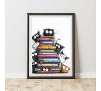60 Second Makeover Limited Peeking Cat Books Print Poster Wall Art A3 Size