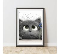 60 Second Makeover Limited Peeking Galaxy Cat Print Poster Wall Art A3 Size