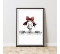 60 Second Makeover Limited Peeking Goose Print Wall Art Posters Cute Room Decor Poster Wall Pictures Nursery Decor Bedroom Accessories Picture - A3