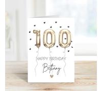 60 Second Makeover Limited Personalised 100th Birthday Cards For Women Foil Balloon Mum Birthday Card For Her Custom Personalised Gifts Customised Gifts 100 Year Old - Gold