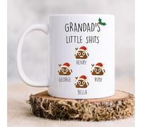 60 Second Makeover Limited Personalised Christmas Grandad's Little Shit Mug Personalised Gifts Coffee Cup Christmas Mugs Customised Gifts Up to 10 Names