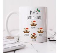 60 Second Makeover Limited Personalised Christmas Pop's Little Shit Mug Personalised Gifts Coffee Cup Christmas Mugs Customised Gifts Up to 10 Names