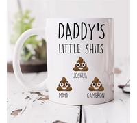 60 Second Makeover Limited Personalised Daddy Mug Daddy's Little Shits Funny Any Name Mug Fathers Day for Daddys Gift Funny Coffee Cup Friend Humour Humor Personalised Gifts - Up to 10 Names