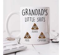 60 Second Makeover Limited Personalised Grandad Mug Grandad's Little Shits Funny Any Name Mug Fathers Day for Grandads Gift Funny Coffee Cup Friend Humour Humor Personalised Gifts - Up to 10 Names