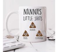 60 Second Makeover Limited Personalised Nanna Mug Nanna's Little Shits Funny Any Name Mug Mothers Day for Nannas Gift Funny Coffee Cup Friend Humour Humor Personalised Gifts - Up to 10 Names