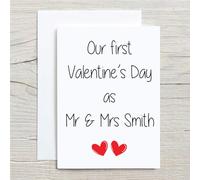 60 Second Makeover Limited Personalised Our First Valentine's DayAs Mr & Mrs Any Name Red Hearts Greeting Card Valentines Day Anniversary Birthday