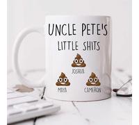 60 Second Makeover Limited Personalised Uncle Mug Uncle's Little Shits Funny Any Name Mug Fathers Day for Uncles Gift Funny Coffee Cup Friend Humour Humor Personalised Gifts - Up to 10 Names