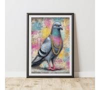 60 Second Makeover Limited Pigeon Graffiti Print Urban Street Art Poster Junk Journal A4 Size
