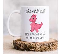 60 Second Makeover Limited Pink Granasaurus Mug Pink Dinosaur Present Gift Cup for Gran Birthday Christmas