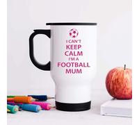 60 Second Makeover Limited Pink I Can't Keep Calm I'm a Football Mum Stainless Steel Travel Mug Gift Present Footie Football Mum Gifts Coffee Cup Travel Mug Flask for Hot Drink