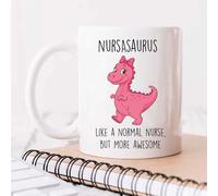 60 Second Makeover Limited Pink Nurseasaurus Mug Pink Dinosaur Present Gift Cup for Student Nurse Gifts for Nurses Birthday Christmas 11oz Ceramic Coffee Cup Dishwasher Safe
