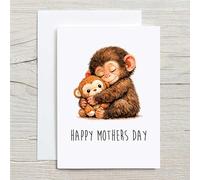 60 Second Makeover Limited Punch Monkey Mothers Day Card Lonely Monkey Viral Mothers Day Gifts For Women Gift For Mum Mum Greeting cards A6 Includes Envelope