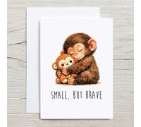 60 Second Makeover Limited Punch Monkey Small But Brave Greeting Card Blank Insude A6 With Envelope Notelets Positive Affirmation Cards Friendship Gifts Thinking Of You Notecards