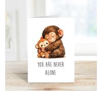 60 Second Makeover Limited Punch Monkey You Are Never Alone Greeting Card Blank Insude A6 With Envelope Notelets Positive Affirmation Cards Friendship Gifts Thinking Of You Notecards