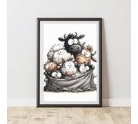 60 Second Makeover Limited Quirky Farm Animals Print Wall Art Poster A4 Size