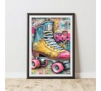 60 Second Makeover Limited Roller Boot Graffiti Print Urban Street Art Poster Junk Journal Colourful Wall Picture Wall Art Posters Scrapbooking Gifts For Teenage Girls Teen - A4